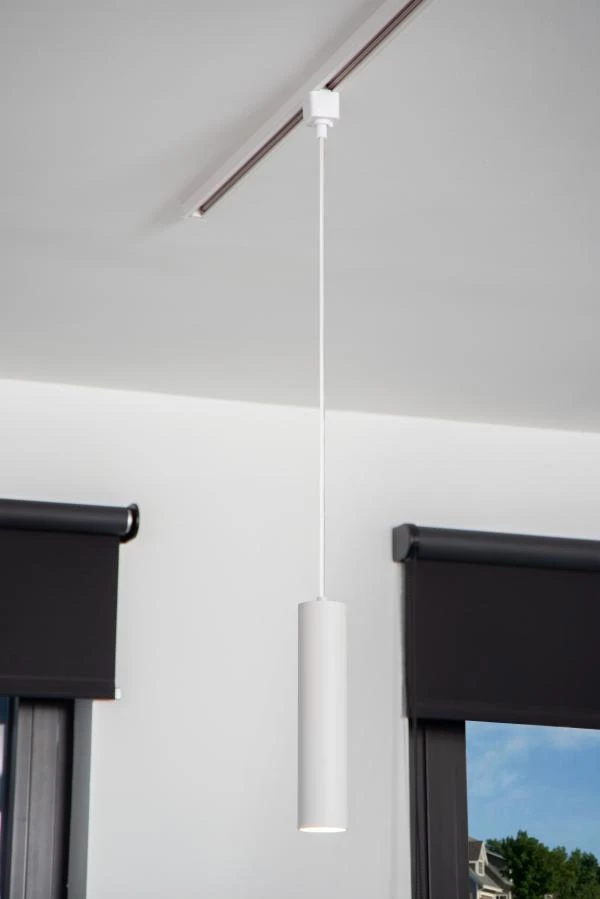 Lucide TRACK FLORIS pendant - 1-circuit Track lighting system - 1xGU10 - White (Extension) - ambiance 6